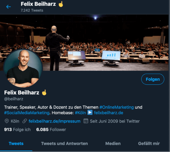 Ideen perfektes Profilbild: beispiel felix beilharz twitter profilbild