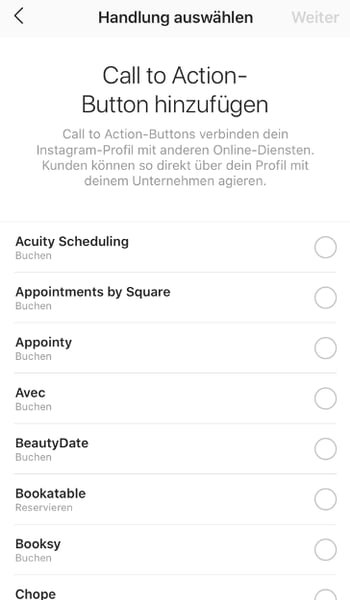 Instagram-Account erstellen: CTAs hinzufuegen