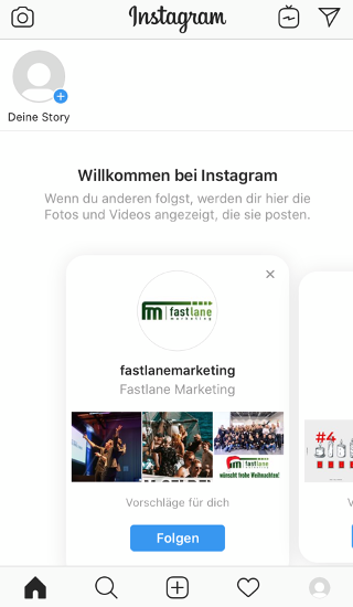 Instagram Account erstellen: Registrierung abgeschlossen