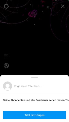 Festlegen, wer am Livestream teilnehmen darf und einen Titel für das Live-Video hinzufügen