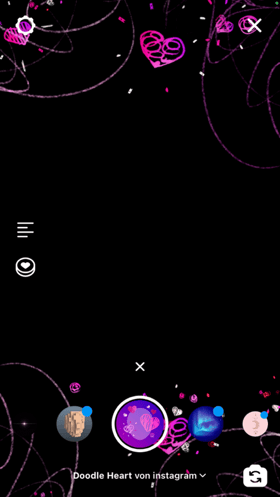 Über die Kamera-Funktion Effekte und Filter für das Instagram Live auswählen