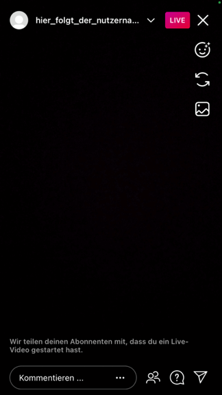 Instagram Live läuft