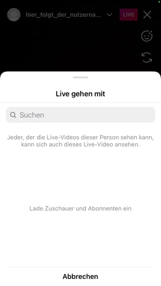 Instagram Livestream mit jemand gemeinsam starten