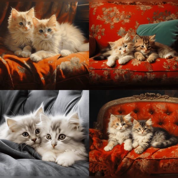 KI-Bilder_ Ein von Midjourney generiertes Bild von Katzenbabys
