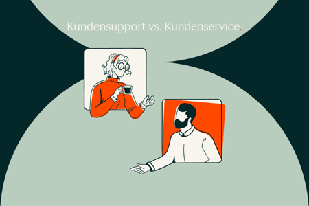 Kundensupport Mitarbeiter arbeitet mit Kundin