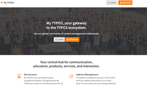 Screenshot der Typo 3 Website