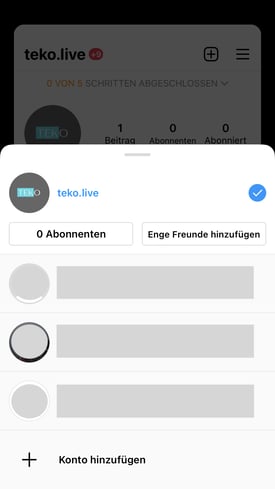 anderes Instagram profil wählen