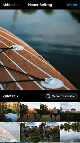 zur originalgröße des bilds auf instagram zurück