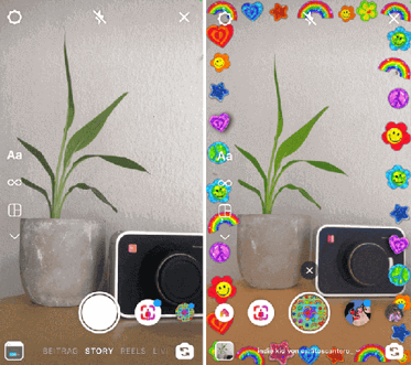 instagram story filter und spezialeffekte