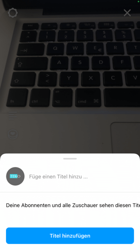 instagram live titel hinzufügen