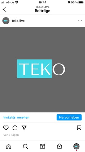 instagram beitrag bei dem unten rechts der button zum hervorheben angezeigt wird