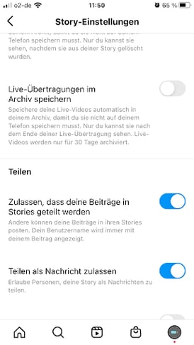 Instagram Zulassen, dass deine Beiträge in Stories geteilt werden