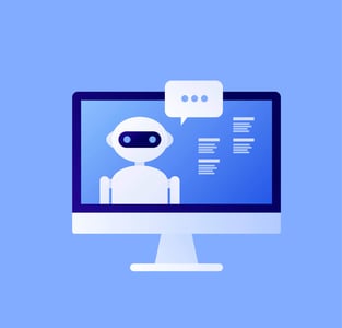 Abbildung eines Chatbots auf einem Computer Bildschirm