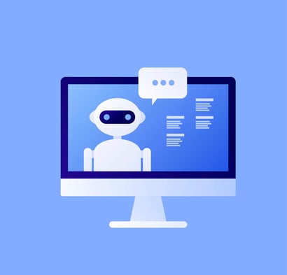 Abbildung eines Chatbots auf einem Computer Bildschirm