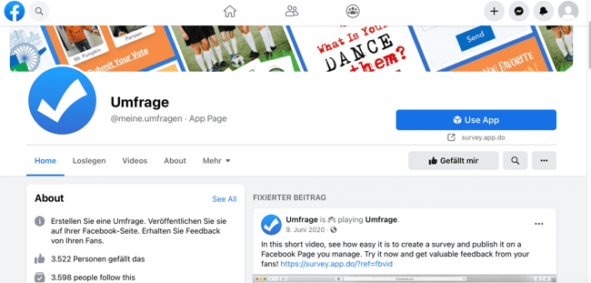 umfrage app in facebook nutzen