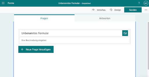 Neue Frage hinzufügen microsoft