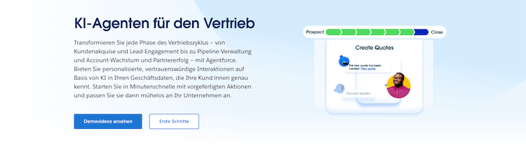 Screenshot der Agentforce Sales Seite