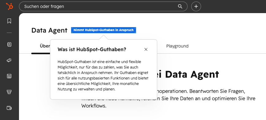 Guthaben-basierte Abrechnung von HubSpot KI-Agents