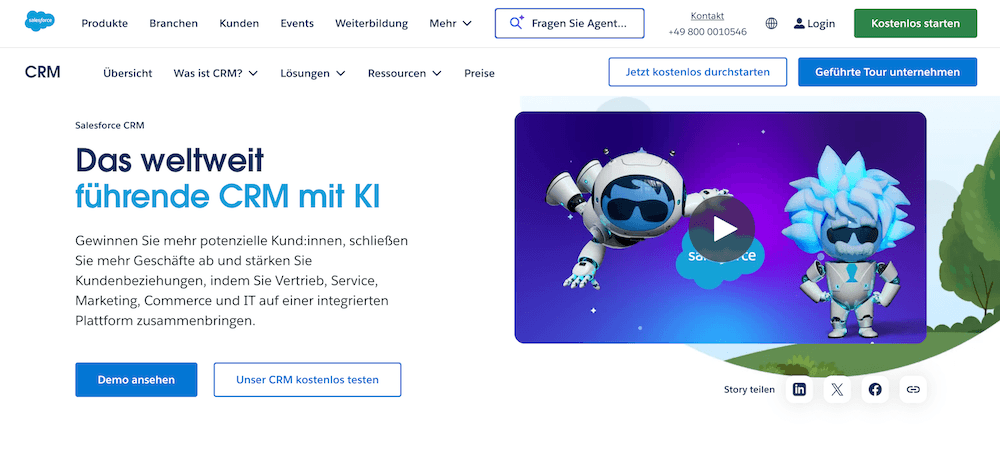 Screenshot der Salesforce Website