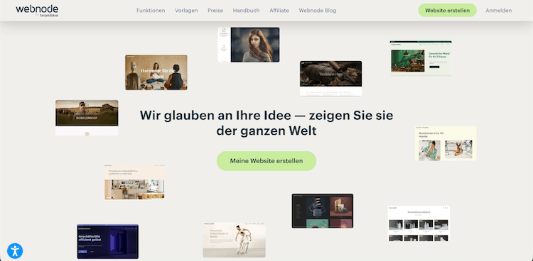 Screenshot des Webnote Website Builder