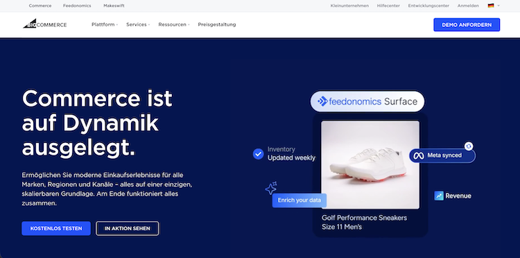 Screenshot des Big Commerce Website Builder