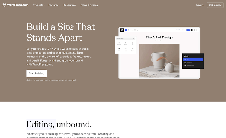 Screenshot WordPress Website Builder