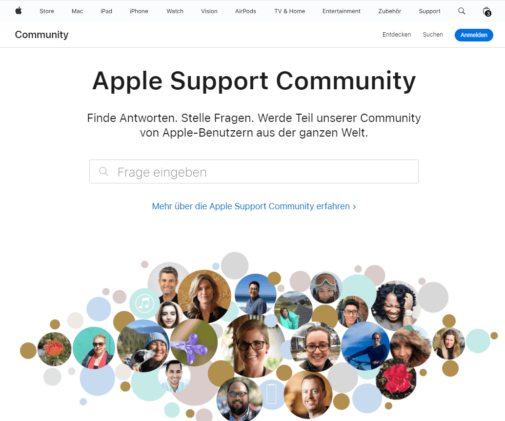 Screenshot Appel Support Community