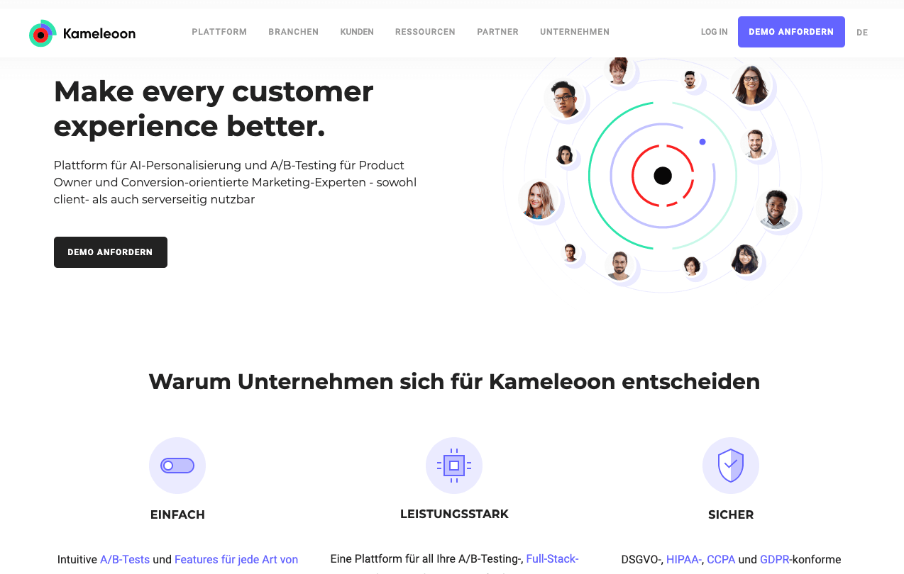 Kameleoon A/B Testing Tool Screenshot