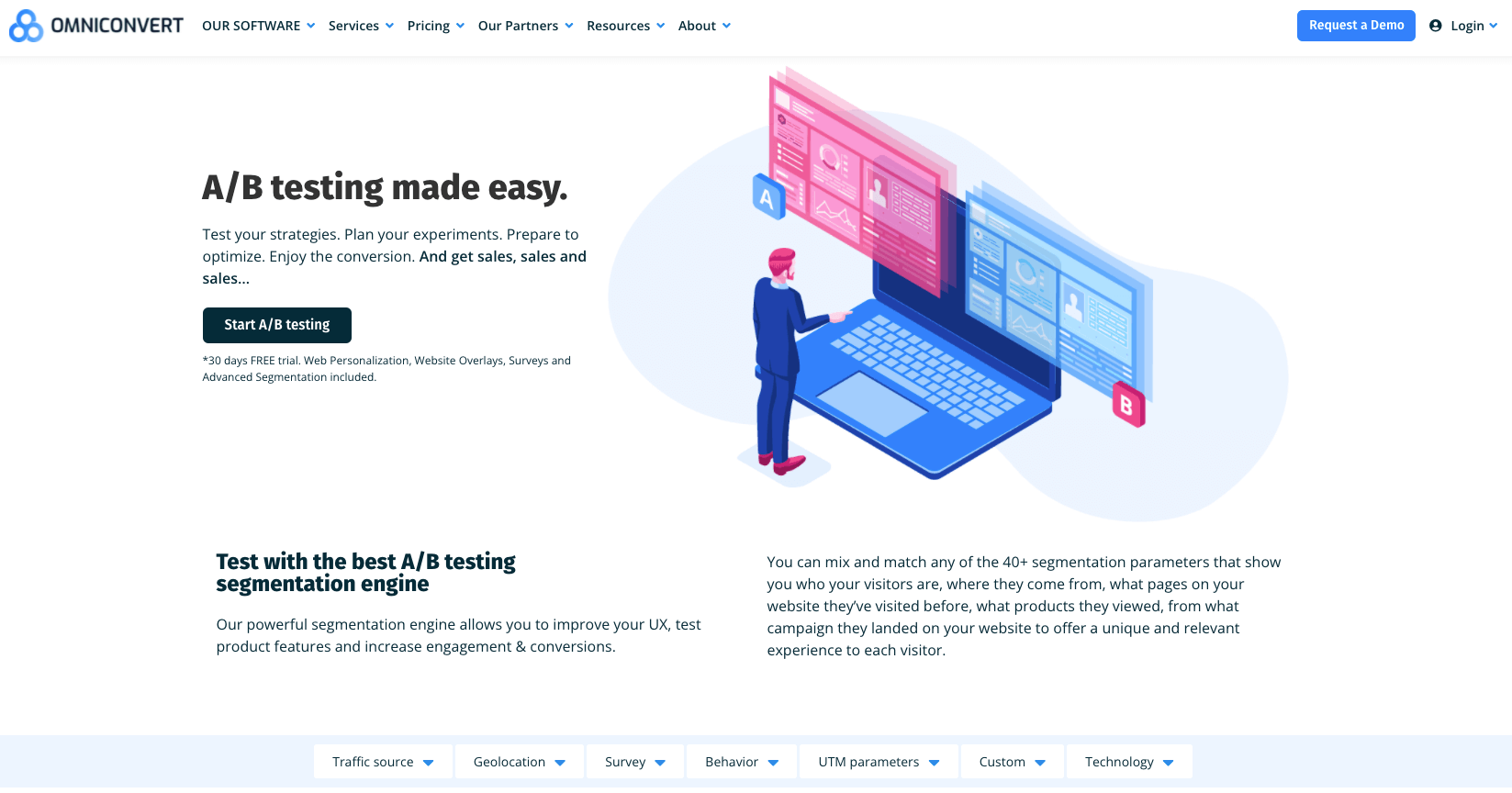 Omniconvert A/B Testing Tool Screenshot