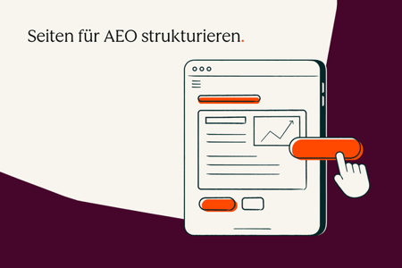 Person strukturiert Inhalte für AEO