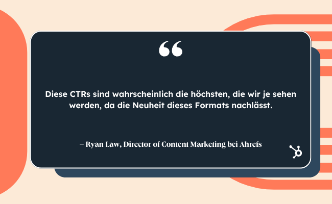 Zitat Ryan Law: Diese CTRs sind wahrscheinlich die höchsten, die wir je sehen werden, da die Neuheit dieses Formats nachlässt.