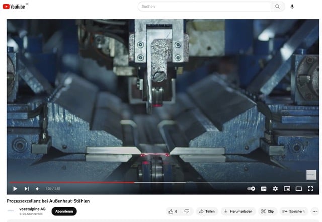 Voestalpine Video auf YouTube