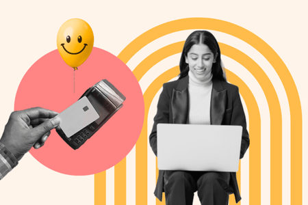 Person betreut am Laptop Bestandskunden