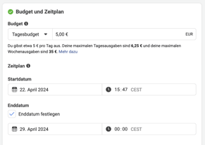 budget und zeitplan