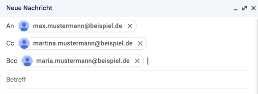 Cc und Bcc Bcc hinzufuegen
