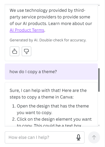 Screenshot Beispiel für Chatbot Canva