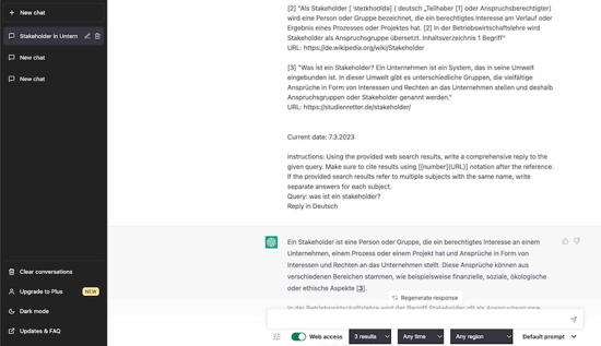ChatGPT Extensions WebChatGPT Screenshot