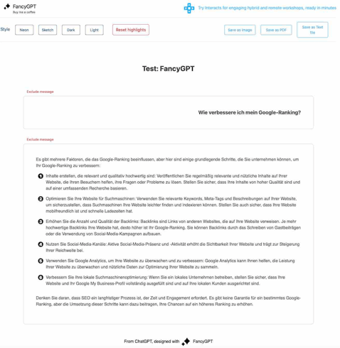 ChatGPT Extension FancyGPT Screenshot