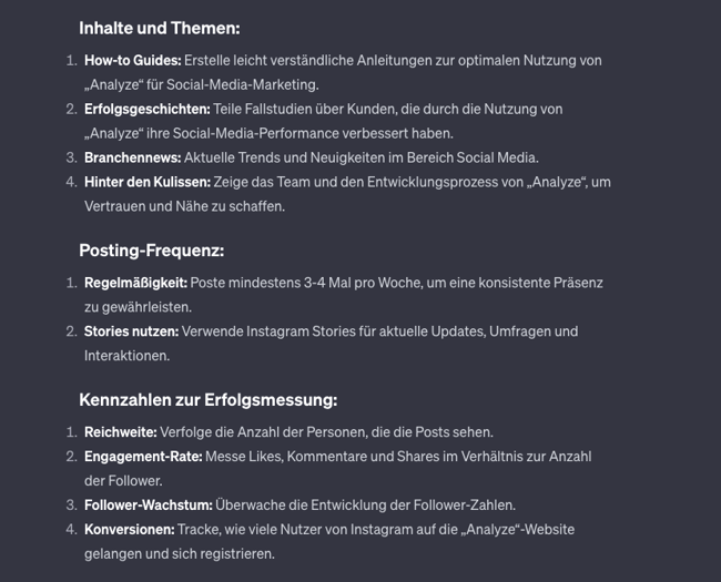 Lassen Sie sich von ChatGPT helfen, Ihre Social-Media-Strategie auszuarbeiten.