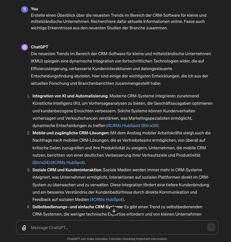 ChatGPT für den Vertrieb Beispiel Analyse der Zielgruppe und der Branche