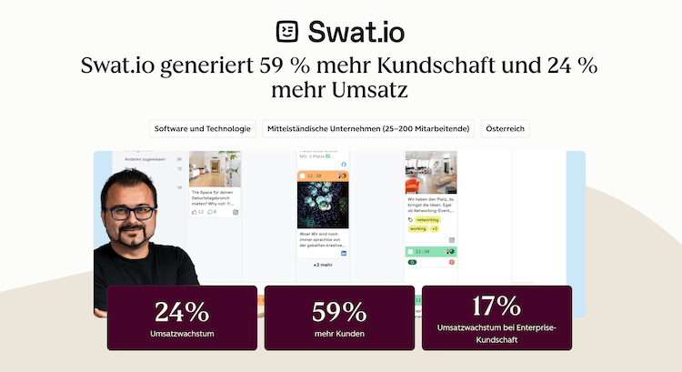 Swatio macht mit HubSpot 24% mehr Umsatz, gewinnt 59% mehr Kundschaft und 17% mehr Wachstum