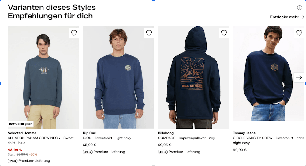 Cross-Selling von Zalando