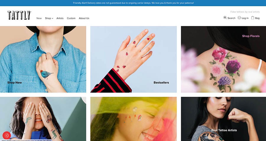 Screenshot E-Commerce-Website Tattly