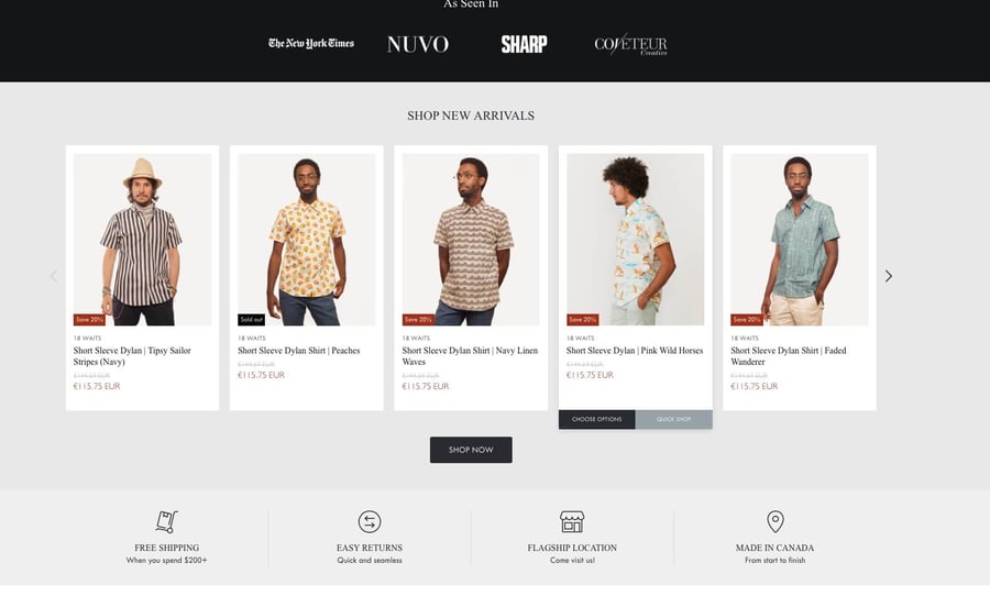 Screenshot E-Commerce-Website 18Waits