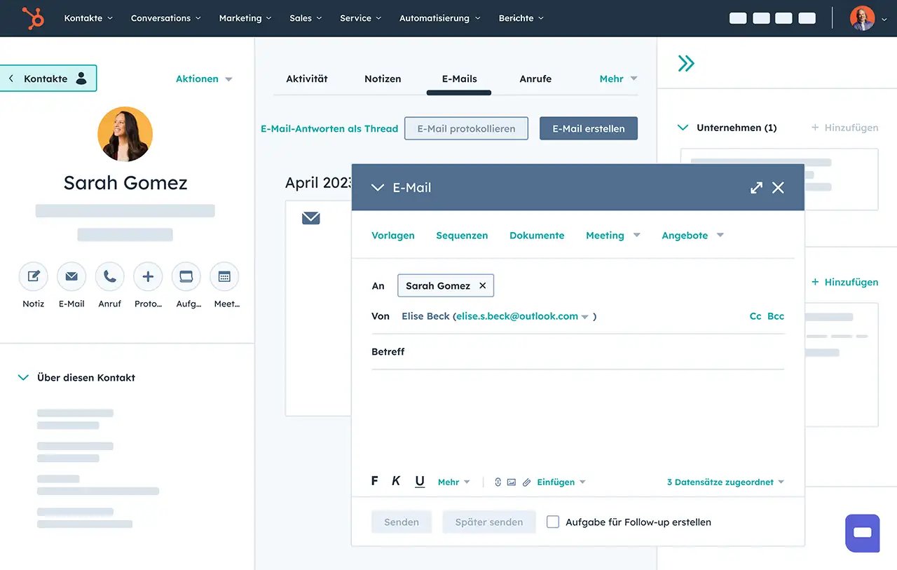 Vorausplanung der E-Mails in HubSpot