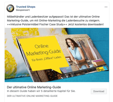 Screenshot Facebook Lead Ads Beispiel Trustedshops