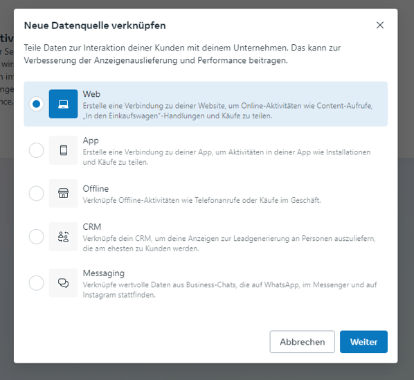 Screenshot Facebook Ads Event Manager