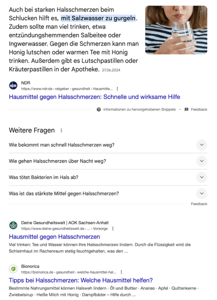 Suchergebnisse unter dem AIO