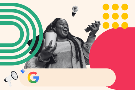Person nutzt Google Search Live unterwegs