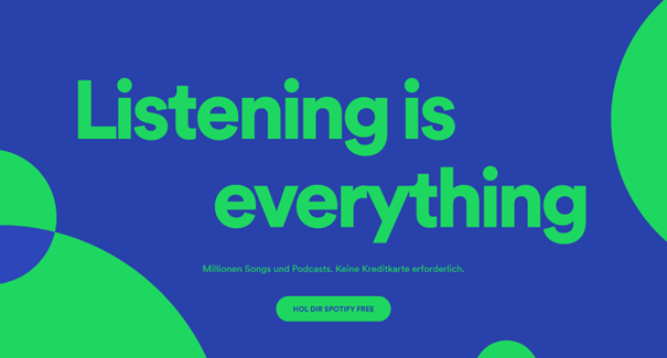 Gutes Webdesign Beispiel Spotify